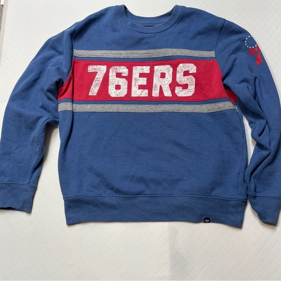 '47 Brand Men's Philadephia 76ers Blue Pullover Sweatshirt size XL - Picture 2 of 10
